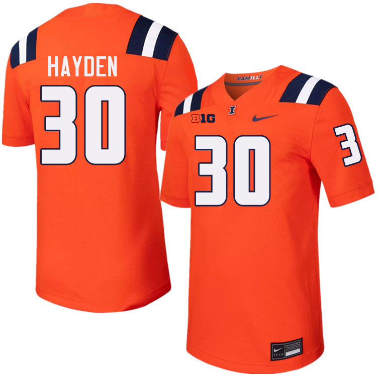 Men #30 Jojo Hayden Illinois Fighting Illini College Football Jerseys Stitched-Orange